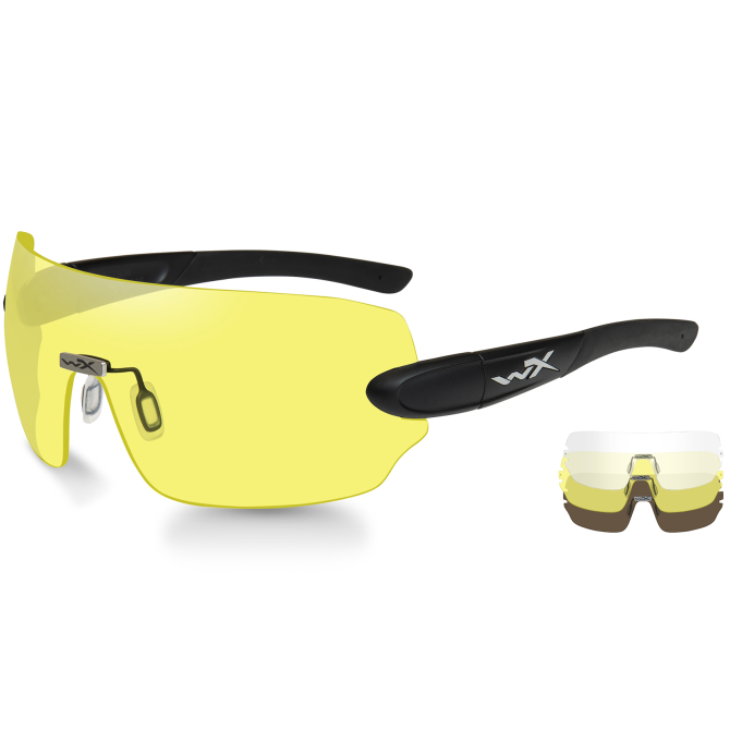 Wiley X Detection Eyeshields - Black Frame - Black Frame - Clear/Yellow/Copper (1203)