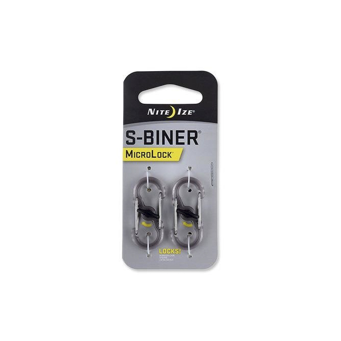 Nite Ize S-Biner MicroLock Plastic - Smoke - 2Pack - LSBPM-06T-2R3