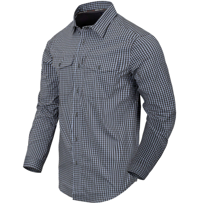 Helikon Covert Concealed Carry Shirt LS - Phantom Grey Checkered