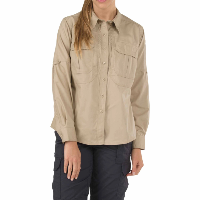 5.11 Tactical Womens Taclite Pro Shirt - Long Sleeve - Khaki (62070-162)