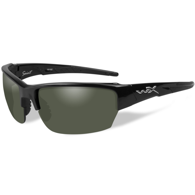 Wiley X Saint Ballistic Eyeshields - Black Frame - Polarized Green (CHSAI04)