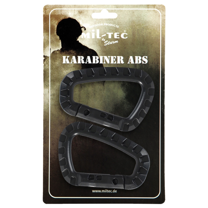 Mil-Tec ABS Carabiners Set - Black (15921002)