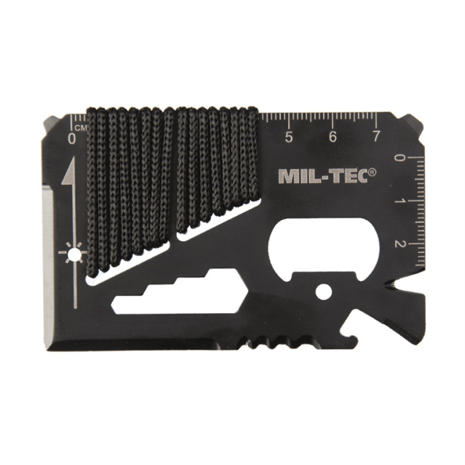 Mil-Tec Survival Tool Card With Paracord - Black (15408102)