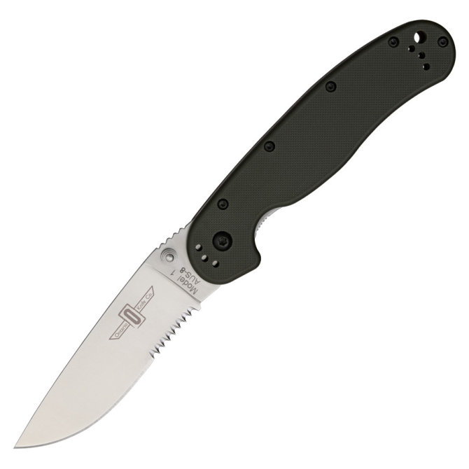 Nóż Ontario RAT-1 Folder Silver Serrated - 8849SS