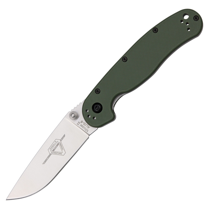 Ontario RAT-2 Folder Silver Plain Olive - 8860OD