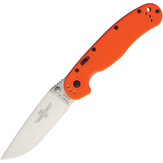 Ontario RAT-1 Assisted Opener Folder Satin Plain - Orange 8870OR