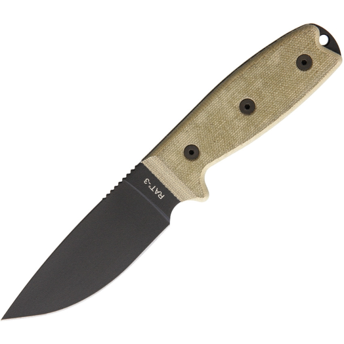 Ontario RAT-3 Black Edge Plain Knife (ON8665)