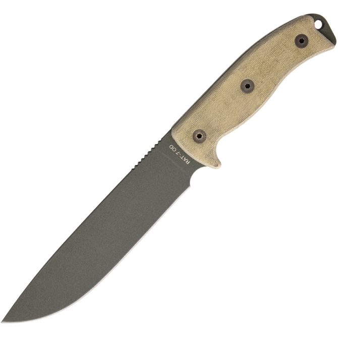 Ontario RAT-7 OD Green Edge Plain Knife (ON8692)