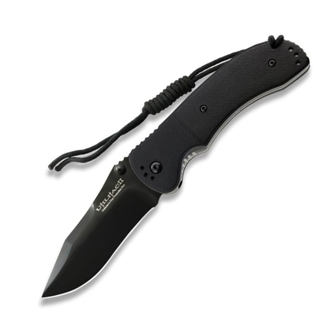 Ontario Utilitac II Folding Tanto Black Plain Knife (08910)