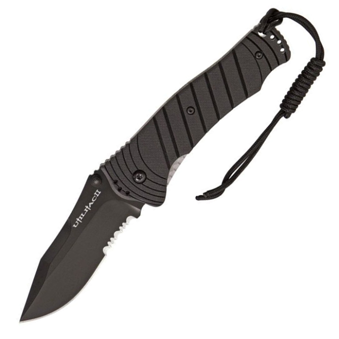 Ontario Utilitac II Folding Clip Point Black Serrated (08907)