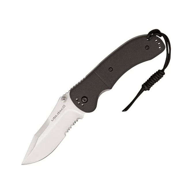 Ontario Utilitac II Folding Drop Point Satin Serrated Knife (08905)