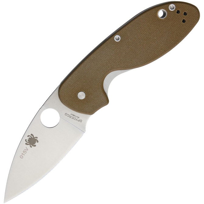 Spyderco Efficient Brown G10 Plain Edge Knife (C216GPBN)