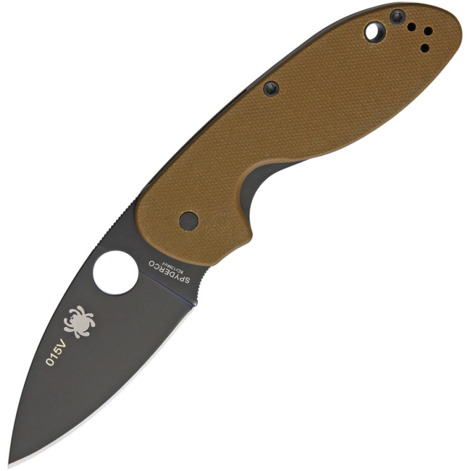 Spyderco Efficient Brown G10 Plain Edge Black Knife (C216GPBNBK)