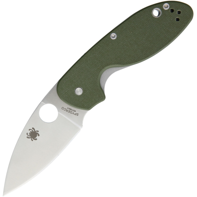 Spyderco Efficient Green G10 Plain Edge Knife (C216GPGR)