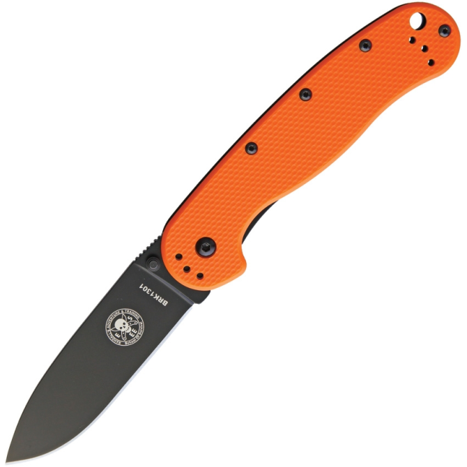 ESEE Avispa Folding Knife Orange Handle Black Blade (BRK1301ORB)