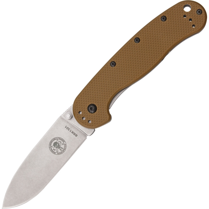 ESEE Avispa D2 Folding Knife Coyote Handle Stonewash Blade (BRK1302CB)