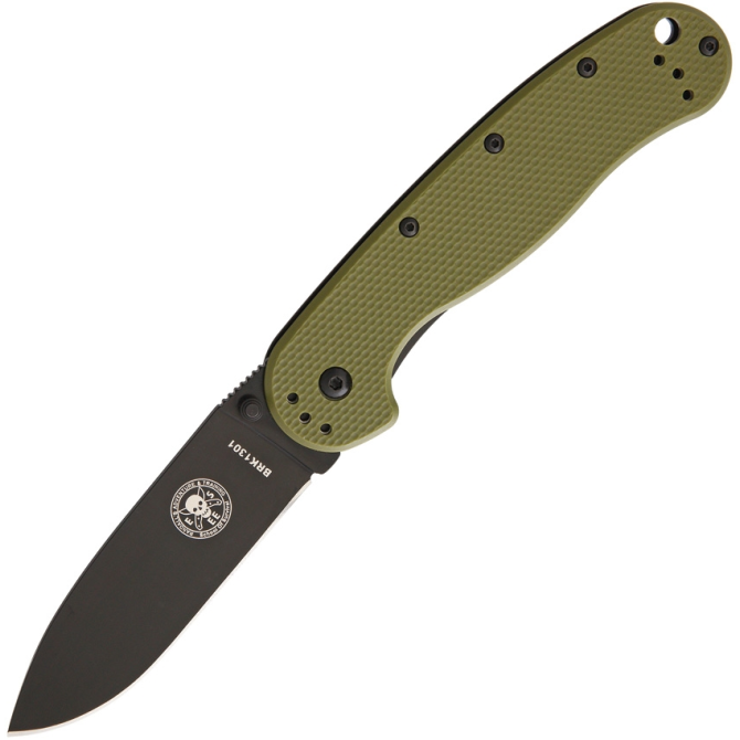 ESEE Avispa D2 Folding Knife Olive Drab Handle Black Blade (BRK1302ODB)