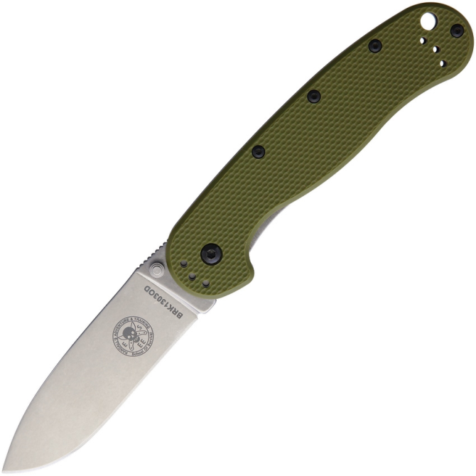 ESEE Avispa SK5 Folding Knife Olive Drab Handle Stonewash Blade (BRK1303OD)