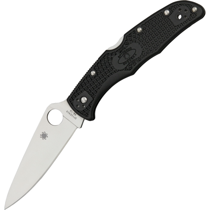 Spyderco Endura 4 FRN Full Flat Folding Knife - Black (C10FPBK)