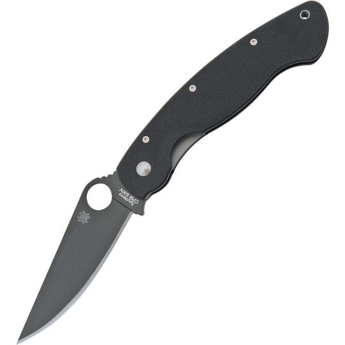 Spyderco Military Black Blade Folding Knife - Black (C36GPBK)