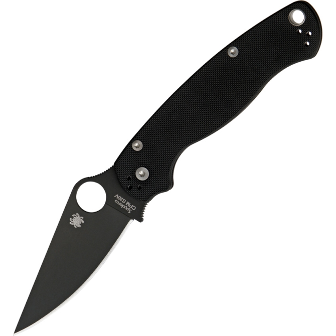 Spyderco Para Military 2 Black Blade Folding Knife - Black (C81GPBK2)