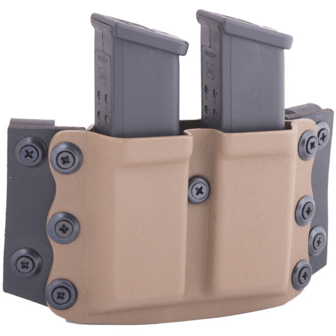 Doubletap OWB 9 mm Mag Pistol Superwings Double Holster - Glock / HK USP - Coyote