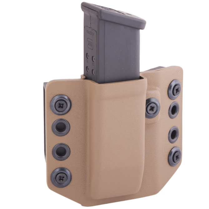 Doubletap OWB 9 mm Mag Pistol Solid Holster - Glock / HK USP - Coyote