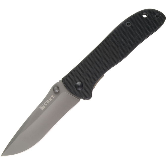 CRKT Drifter G10 Folding Knife - Plain Edge - Black (6450K)