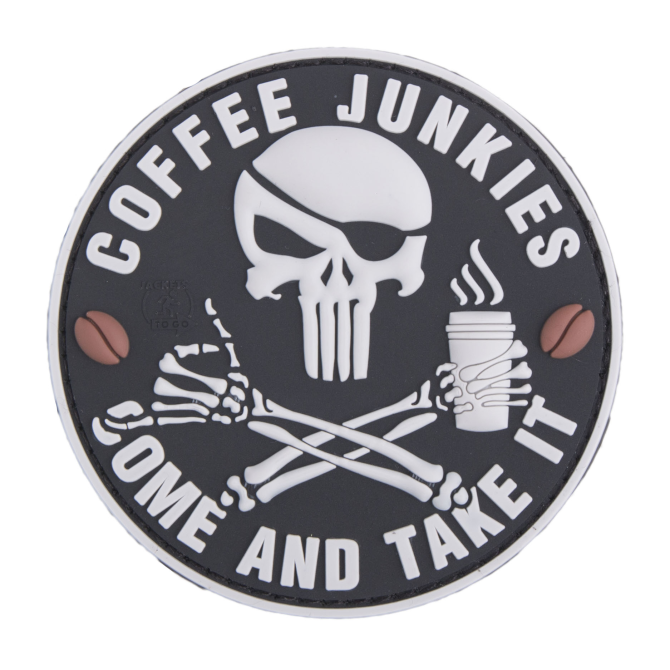 JTG 3D Rubber Patch - Pirat Punisher Coffee Junkies