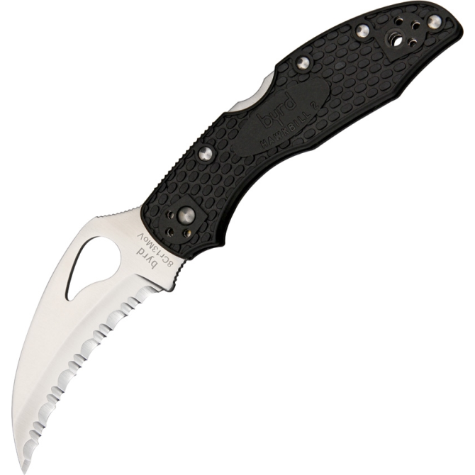 Spyderco Byrd Hawkbill FRN Folding Knife - Black (BY22SBK)