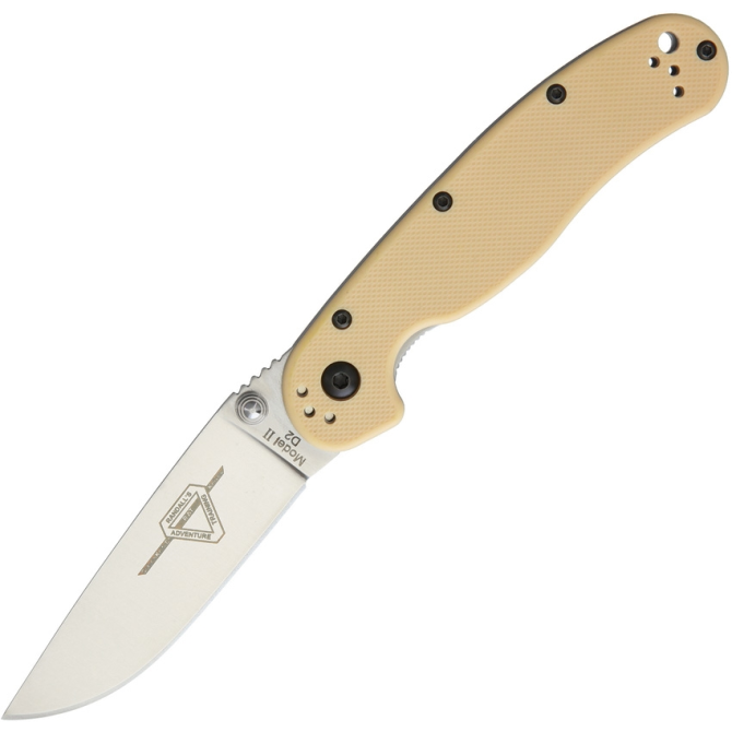 Ontario RAT-2 D2 Folder Silver Plain Tan - 8828DT