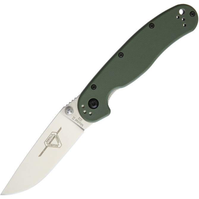 Ontario RAT-2 D2 Folder Silver Plain Green - 8828OD