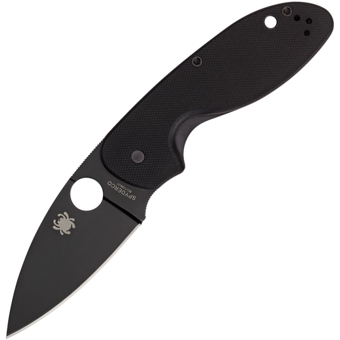 Spyderco Efficient Black G10 Plain Edge Black Knife (C216GPBBK)