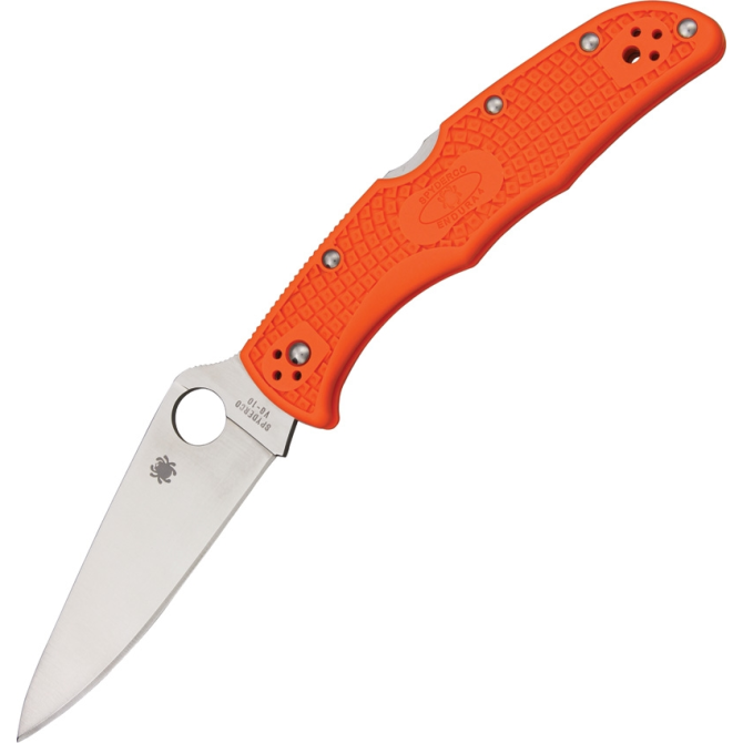 Spyderco Endura 4 FRN Full Flat Folding Knife - Orange (C10FPOR)