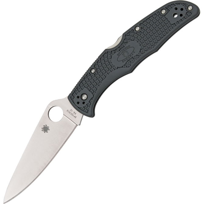 Spyderco Endura 4 FRN Full Flat Folding Knife - Grey (C10FPGY)