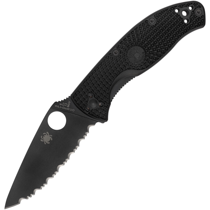 Spyderco Tenacious FRN Serrated Edge Black (C122SBBK)