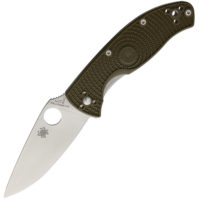 Spyderco Tenacious FRN Green Plain Edge Folding Knife (C122POD)