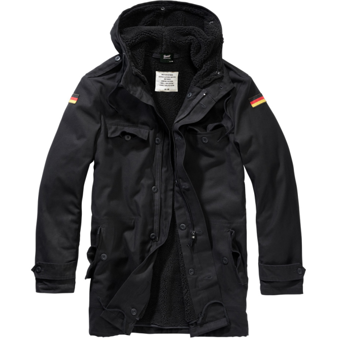 Brandit BW Parka Flag Jacket - Black (3163-2)