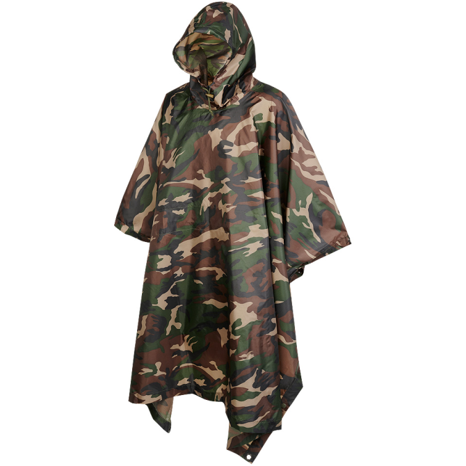 Brandit Ripstop Rain Poncho - Woodland (3169-10)