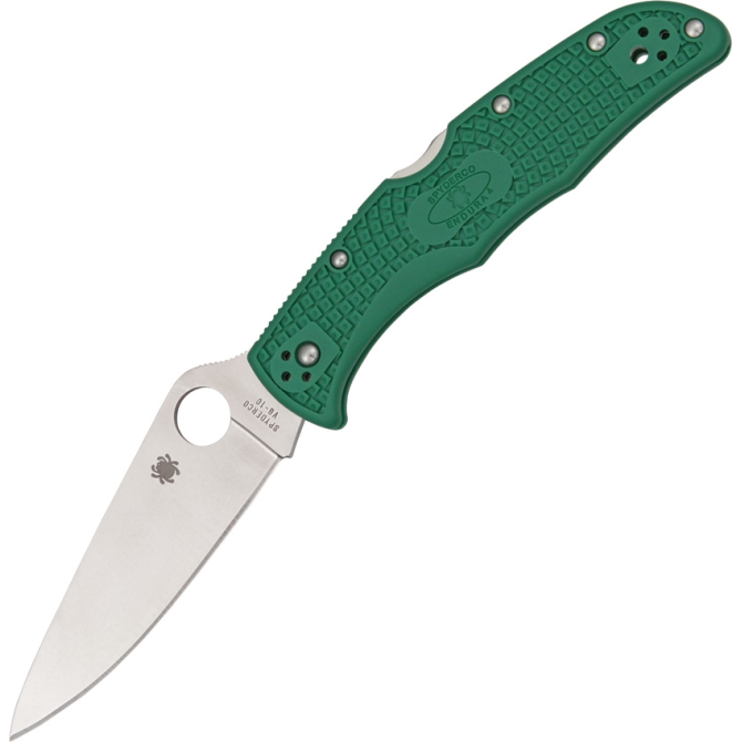 Spyderco Endura 4 FRN Full Flat Folding Knife - Green (C10FPGR)