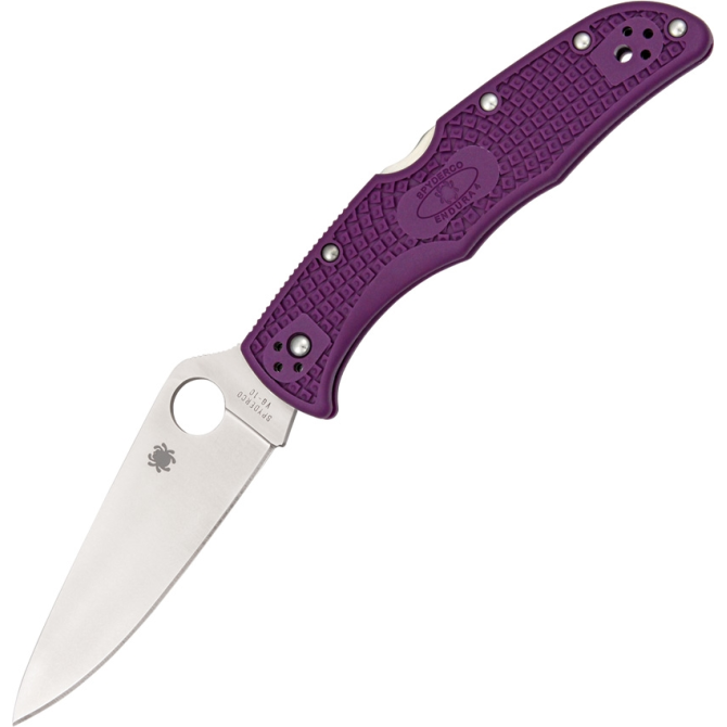 Spyderco Endura 4 FRN Full Flat Folding Knife - Purple (C10FPPR)