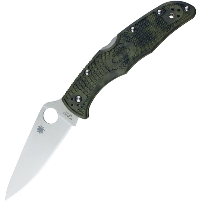 Spyderco Endura 4 FRN Full Flat Folding Knife - Zome Green (C10ZFPGR)