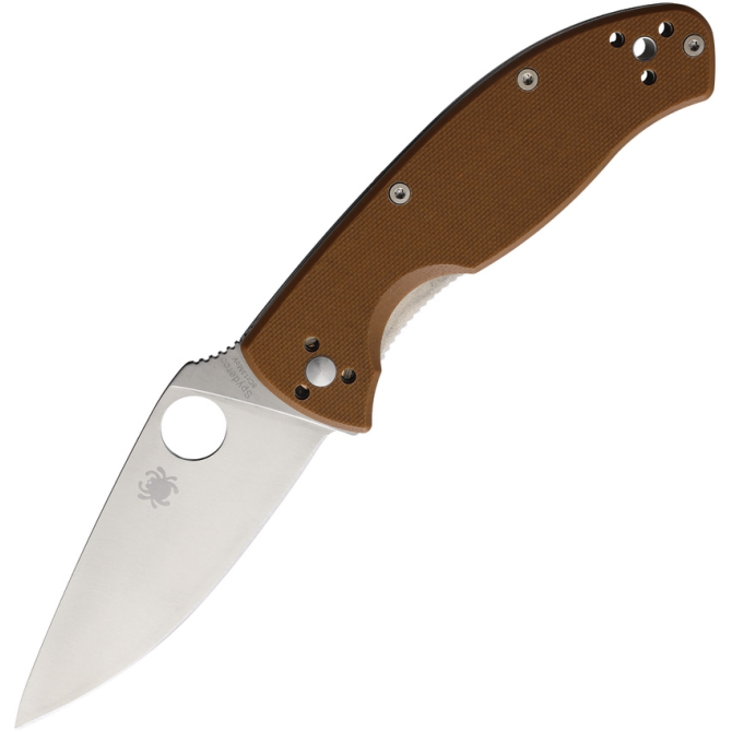 Spyderco Tenacious G10 Coyote Plain Edge Folding Knife (C122GPBN)