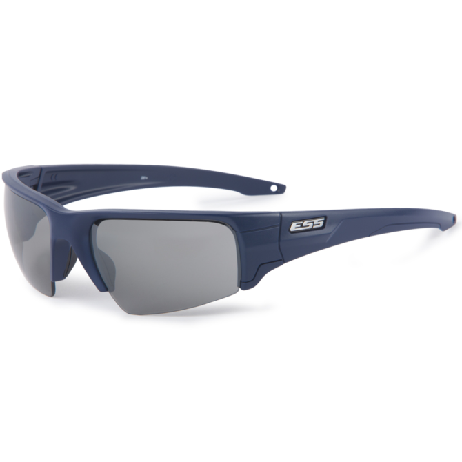 ESS Crowbar Matte Navy Ballistic Sunglasses - Mirrored Gray Lenses - EE9019-13