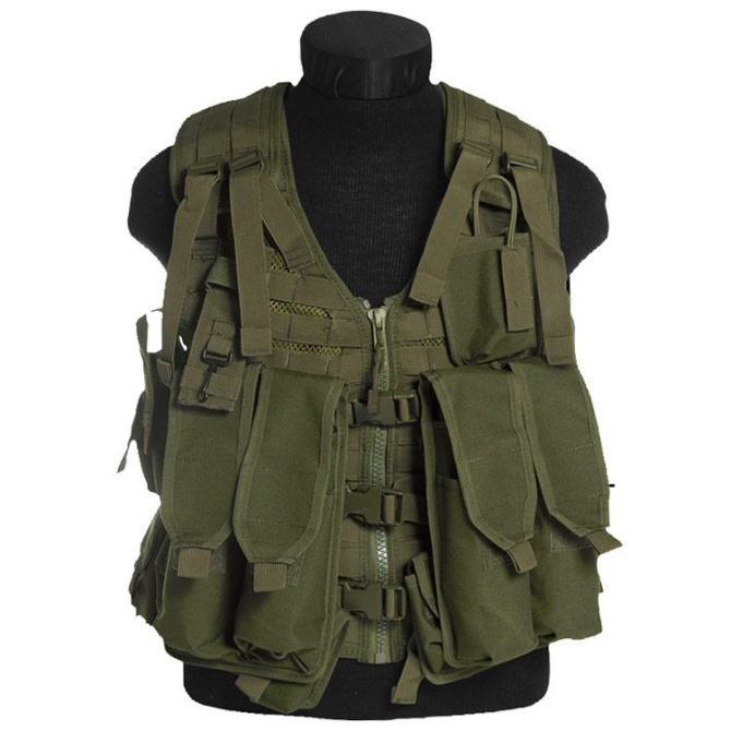 Mil-Tec AK74 Tactical Vest with Pouches - Olive (10730001)