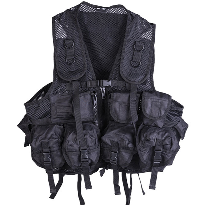 Mil-Tec 9 Pockets Tactical Vest - Black (10712002)