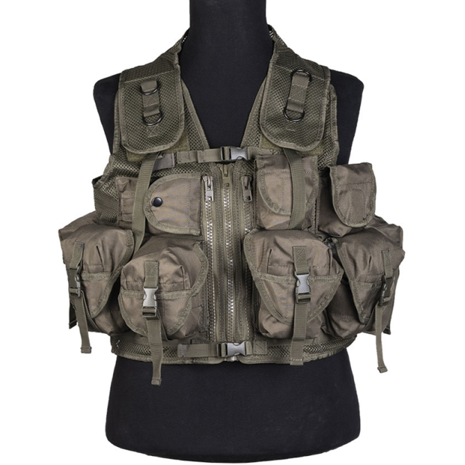 Mil-Tec 9 Pockets Tactical Vest - Olive (10712001)