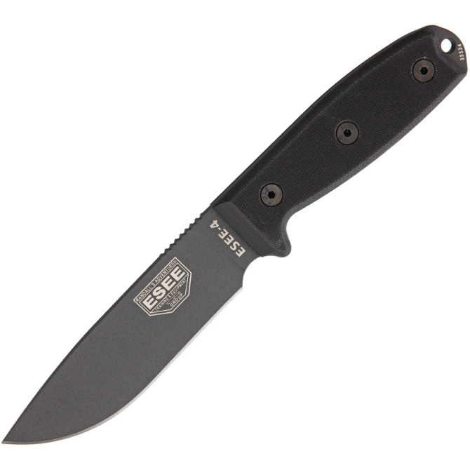 ESEE Model 4 G10 Gunsmoke Plain Edge Knife (ESEE-4P-TG-B)