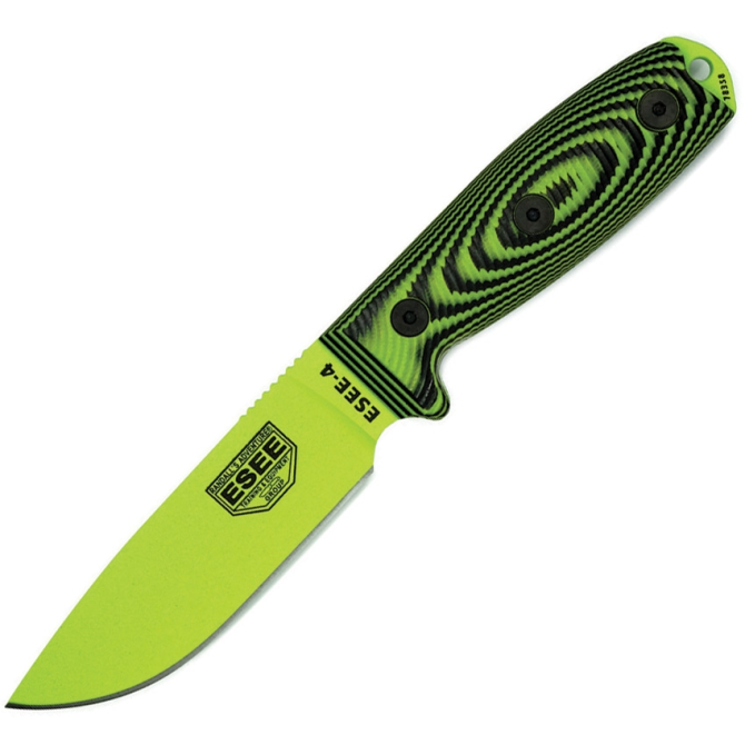 ESEE Model 4 3D Venom Green Plain Edge Knife (4PVG-007)