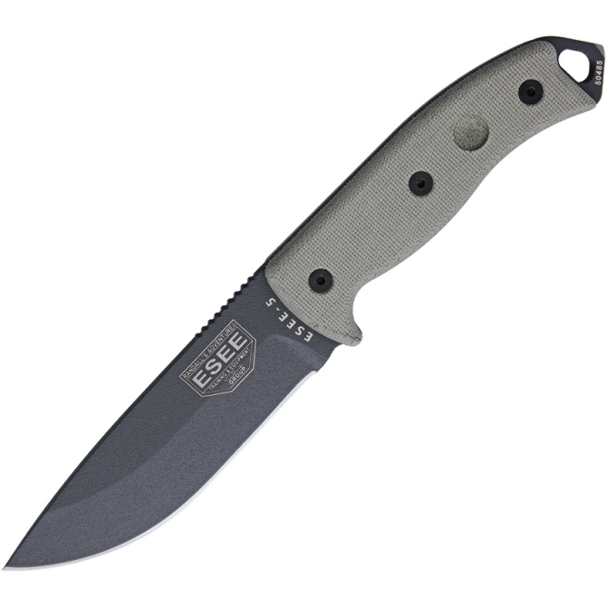 ESEE Model 5 Tactical Gunsmoke Gray Plain Edge Knife (5P-TG)